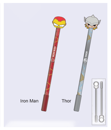 Picture of Marvel Avengers Topper 2 Pack Novelty Gel Pen Iron Man And Thor