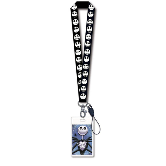 Picture of Nightmare Before Christmas Jack's Angry Face Lanyard With Card Holder Black