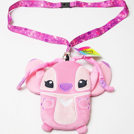 Picture of Disney Stitch Angel Deluxe Lanyard with Pouch Card Holder Pink