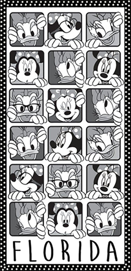Picture of Disney Minnie Mouse and Daisy Duck Beach Towel Black and White