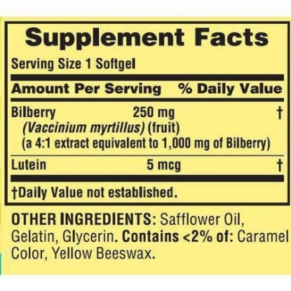 Picture of Spring Valley Softgels Bilberry 60 Softgels
