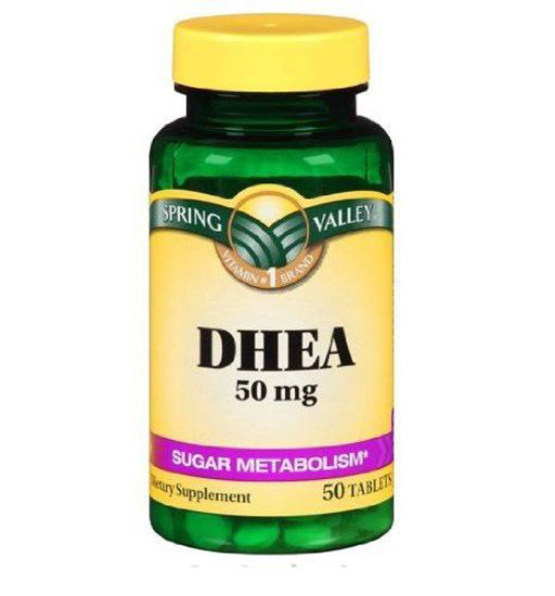 Picture of Spring Valley DHEA 50mg Dietary Supplement 50 Tablets Sugar Metabolism Vitality