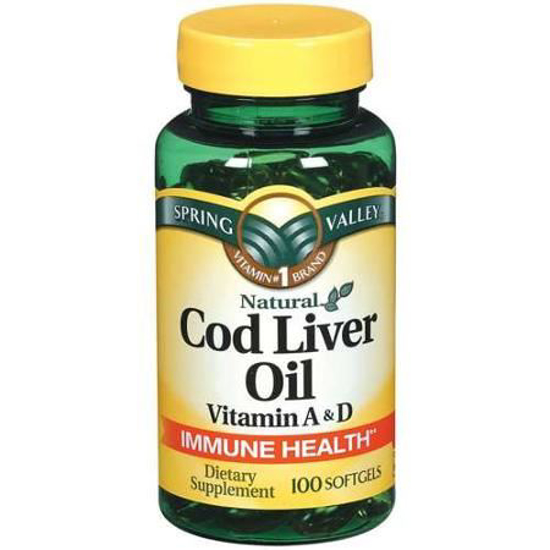 Picture of Spring Valley - Cod Liver Oil with Vitamin A & D 100 softgels