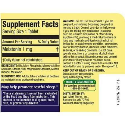 Picture of Spring Valley Melatonin 1 mg 120 Tablets