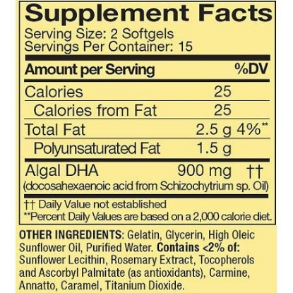 Picture of Spring Valley - ALGAL-900, DHA 450 mg, 30 Softgels