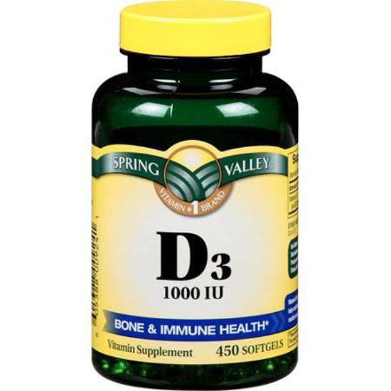 Picture of Spring Valley - Vitamin D-3 1000 IU, 450 Softgels