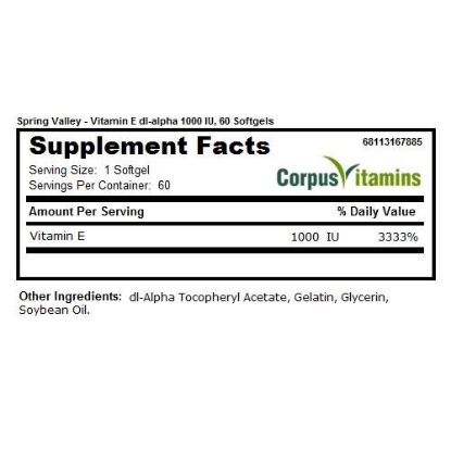 Picture of Spring Valley Natural E Vitamin D-Alpha Dietary Supplement