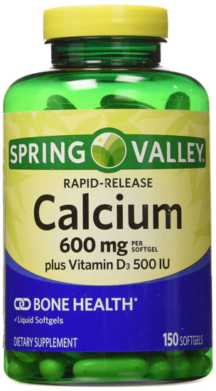 Picture of Spring Valley Calcium Liquid Filled Absorbable 150 Softgels 600mg Plus Vitamin D3