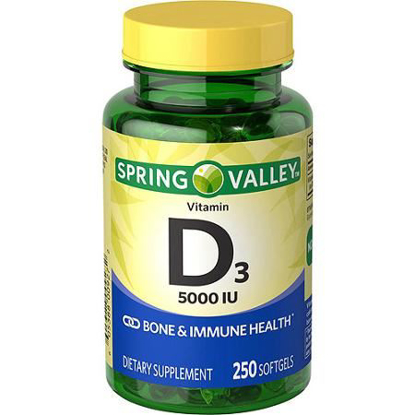 Picture of Spring Valley - Vitamin D-3 5000 IU, 250 Softgels