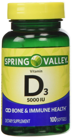 Picture of Spring Valley - Vitamin D-3 5000 IU, 100 Softgels