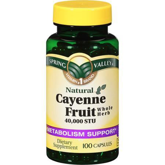 Picture of Spring Valley - Cayenne Fruit 40,000 STU, Whole Herb, 100 Capsules