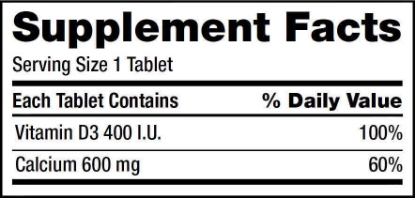 Picture of Kirkland Signature Calcium 600 mg + D3 For Strong Bones and Teeth 500 Tablets Each (PACK OF TWO)