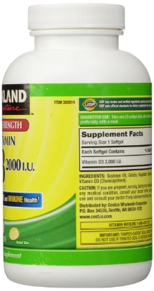 Picture of Kirkland Signature Extra Strength Vitamin D3 2000 I.U. : 600 Softgels