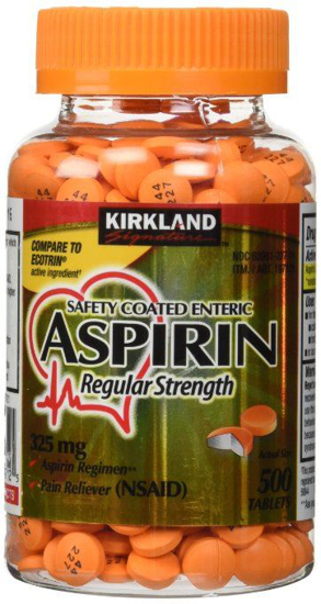 Picture of Kirkland Signature Safety Coated Enteric Aspirin 325 mg 500 Tablets