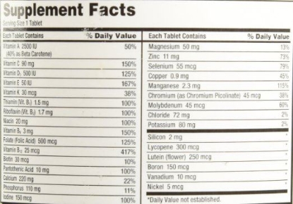 Picture of Kirkland Adult 50+ Mature Multi Vitamins & Minerals: 400 Tablets