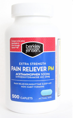 Picture of Berkeley Jensen Extra Strength Non aspirin Pm Caplets 500 Count