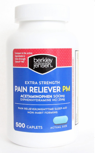 Picture of Berkeley Jensen Extra Strength Non aspirin Pm Caplets 500 Count