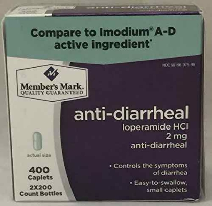 Picture of Member's Mark Anti-Diarrheal Loperamide HCl 2mg (1 bottle (200 caplets))