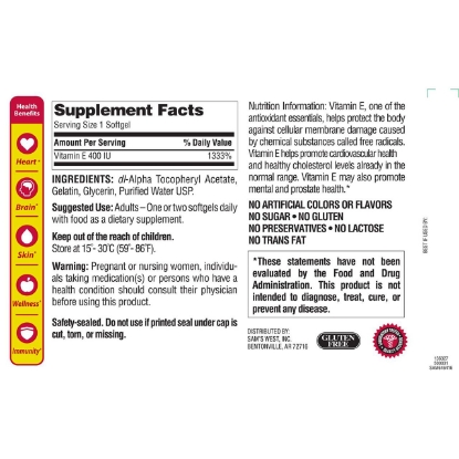 Picture of Member's Mark Vitamin E 180mg (500 ct.)