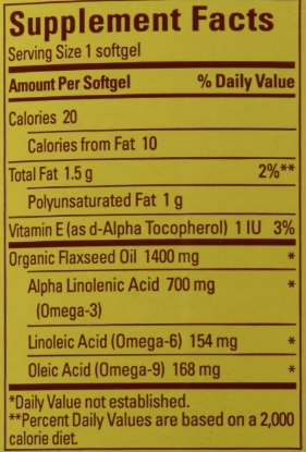 Picture of Nature Made Organic Flaxseed Oil 1400 mg Omega-3-6-9 for Heart Health - 300 Softgels