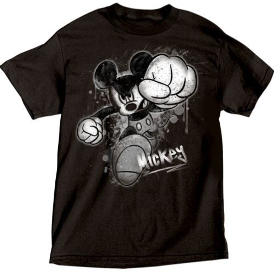 Usa Angel Disney Adult T Shirt Mickey Mouse Smash Black