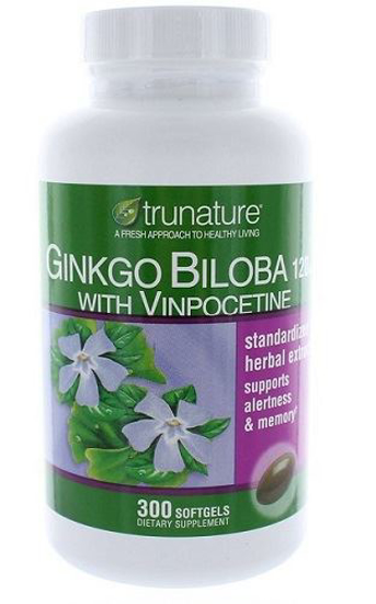 Picture of TruNature Ginkgo Biloba 120 mg Standardized Concentrated Extract with Vinpocet