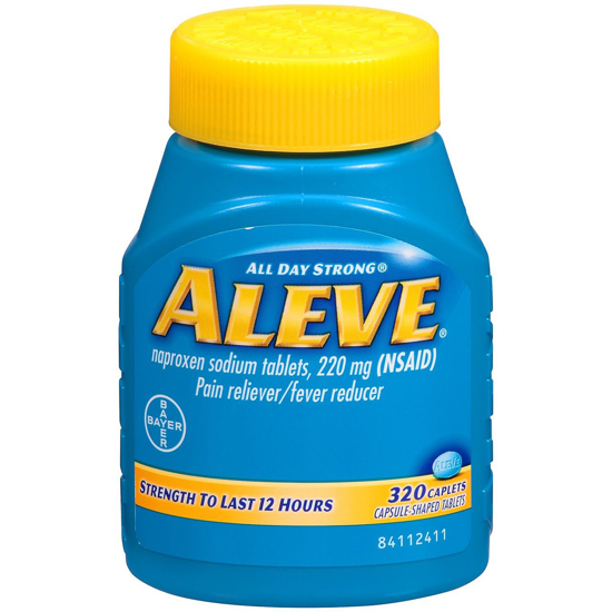 Picture of Aleve Naproxen Sodium 220 mg Pain Reliever Fever Reducer 320 Caplets