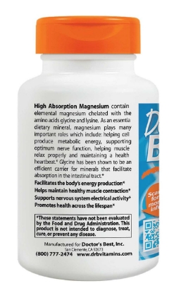 Picture of Doctors Best High Absorption Magnesium 200 Mg Elemental 240 Count
