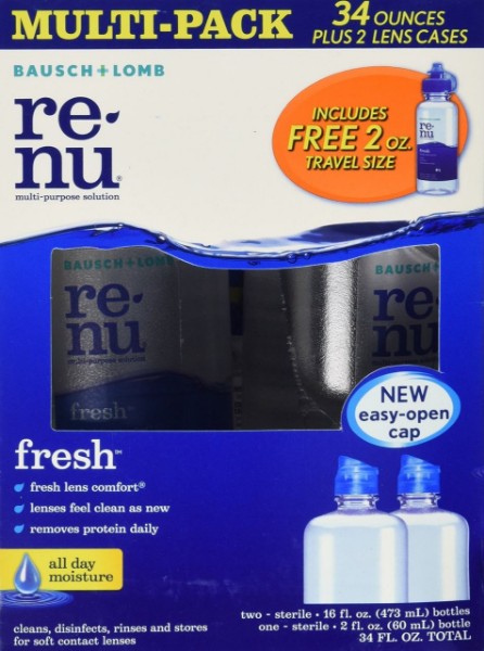 Picture of Bausch + Lomb Renu Multi-purpose solution - 2 x 16 fl. oz. bottles + 1 2 fl. oz bottle