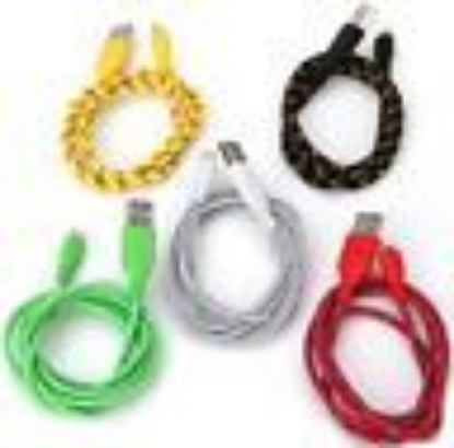 Picture of iPhone 5 5S 1M 3FT NYLON Braided USB Charger SYNC Cable 2 PACK