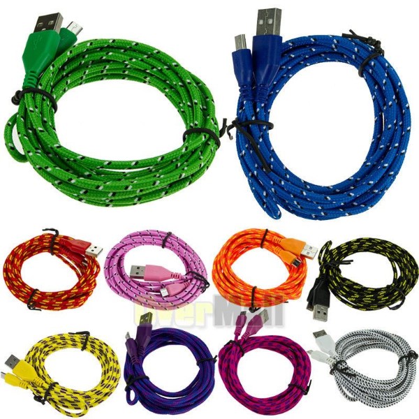 Picture of Micro USB Android 2 Charger Cord Data Sync Samsung Galaxy S5 S4 S3 3ft
