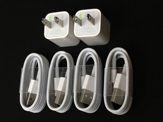 Picture of GENUINE For Apple iPhone 5 5S 5C 6 6 6S Wall Charger USB Lightning Cable 2 Pack