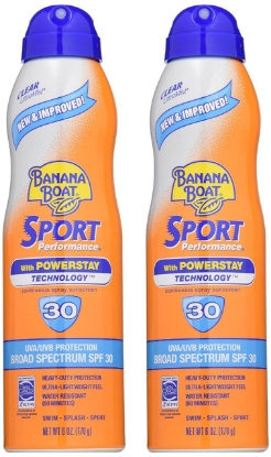 Picture of Banana Boat Ultra Mist Sport Performance Broad Spectrum Sun Care Sunscreen Spray Twin Pack  SPF 30 6 ounce