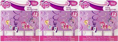 Picture of American Greetings Amscan Part Accessories- AMI 675513 My Little Pony Swirl Decorations (Pack of 3)