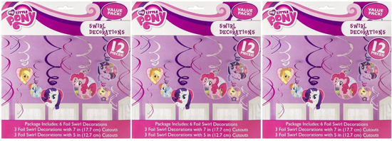 Picture of American Greetings Amscan Part Accessories- AMI 675513 My Little Pony Swirl Decorations (Pack of 3)