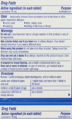 Picture of Claritin RediTabs 10 mg, 60 Tablets