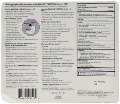 Picture of Zantac 150 Maximum Strength Tablets, Regular, 90 Count
