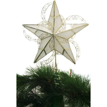 Picture of Holiday Time Capiz Gold Circle Tree Topper