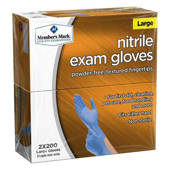 Picture of Member's Mark Nitrile Exam Gloves Large 400 ct
