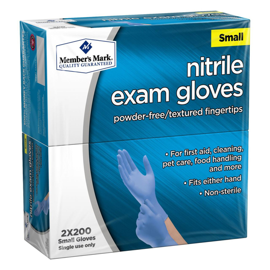 Picture of Member's Mark Nitrile Exam Gloves Small size 400 ct