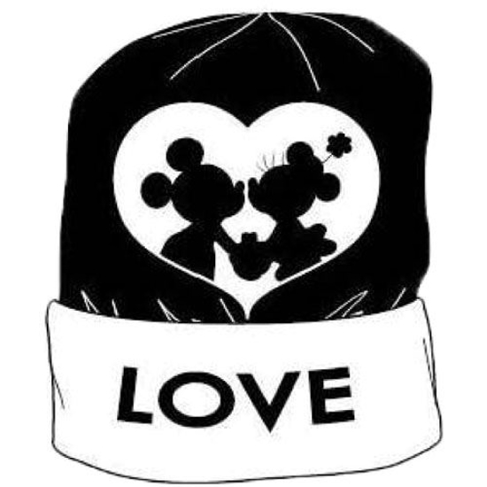 Picture of Disney Mickey Minnie Mouse Knit Adult Beanie Hat Black and White