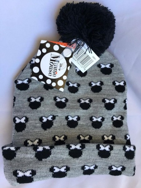 Picture of Disney Minnie Mouse All Over Beanie Head Wear Grey and Black