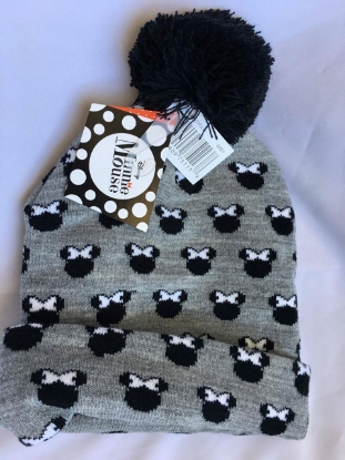 Picture of Disney Minnie Mouse All Over Beanie Head Wear Grey and Black