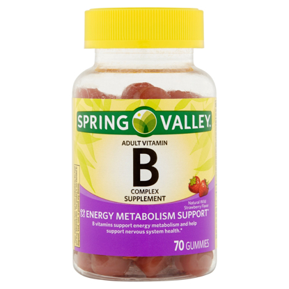 Picture of Spring Valley B-Complex Adult Gummy 70 Count  Natural Wild Strawberry Flavor