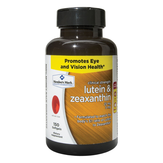 Picture of Members Mark Lutein 25 mg and Zeaxanthin 5 mg 150 Softgels
