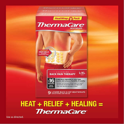 Picture of ThermaCare Lower Back & Hip Heat Wraps Large XL 9 HeatWraps