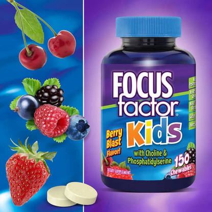 Picture of FOCUSfactor for Kids Chewable Wafers Berry Blast 150 Count