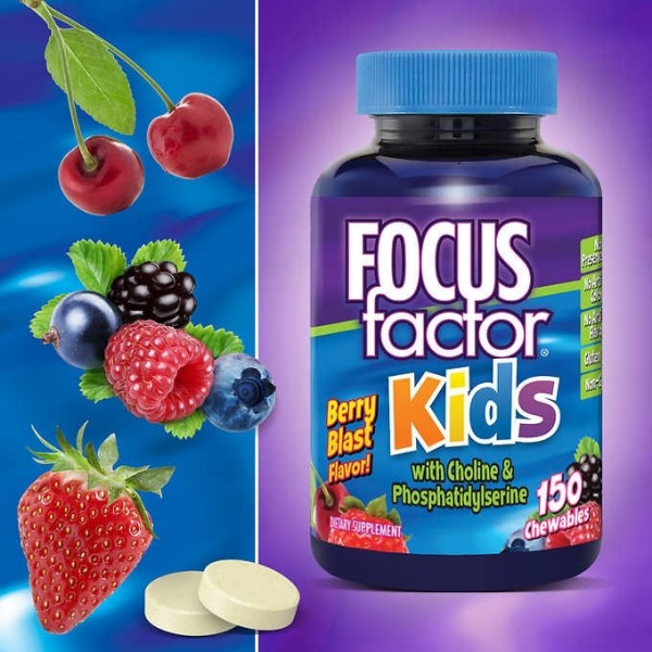 Picture of FOCUSfactor for Kids Chewable Wafers Berry Blast 150 Count