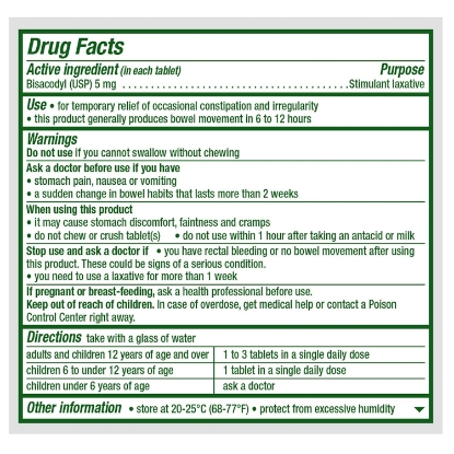 Picture of Dulcolax Laxative Tablets 200 ct