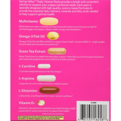 Picture of Spring Valley™ Active Women Daily Vitamin Pack Dietary Supplement 30 ct Box